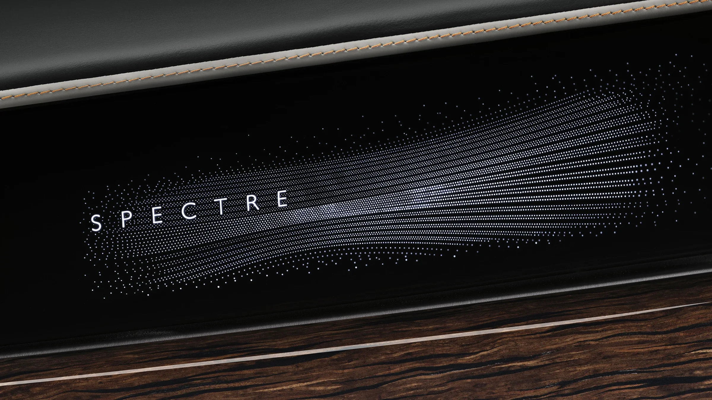 Beleuchtete Spectre-Fascia im Innenraum des Rolls-Royce Spectre Series II